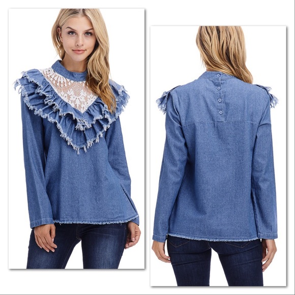 Sweetheart Denim Boho Top - Picture 5 of 8
